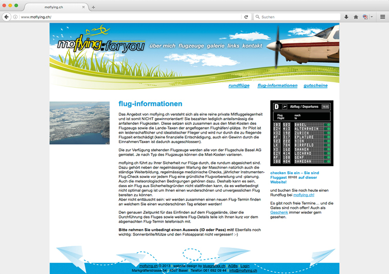 Website moflying.ch